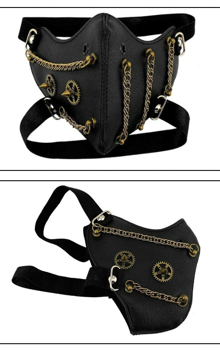 Saibo punk steampunk party protective mask personality chain Halloween adult face mask