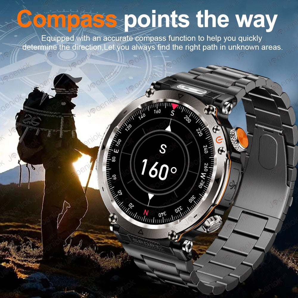 2025 Novo Relógio de Luxo Moderno 5ATM HT30 GPS Bússola Smartwatch Esportivo Masculino Externo AMOLED 366*366 NFC Frequência Cardíaca IP68 Smartwatch