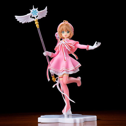 22CM Anime Card Captor Sakura Clear Card-hen Kinomoto Sakura Boneco de Ação em Pé Brinquedo Presente Colecionável