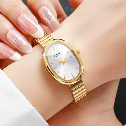 Fashion Oval Dial Women Watches Ultra-thin Strap Analog Quartz Wristwatch Girls Clock Reloj Mujer?Without Box?