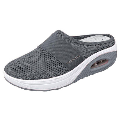 Slip-On Women'S Walking Sandals,Breathable Mesh Casual Shoes Breathable With Arch Support Knit Shoes Thickened Soft Sole