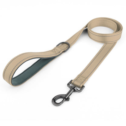 Coleira de cachorro Laeds Leashes, coleira de cachorro de nylon de seda reflexiva para cães grandes, médios e pequenos passearem, corda engrossada para passear com animais de estimação