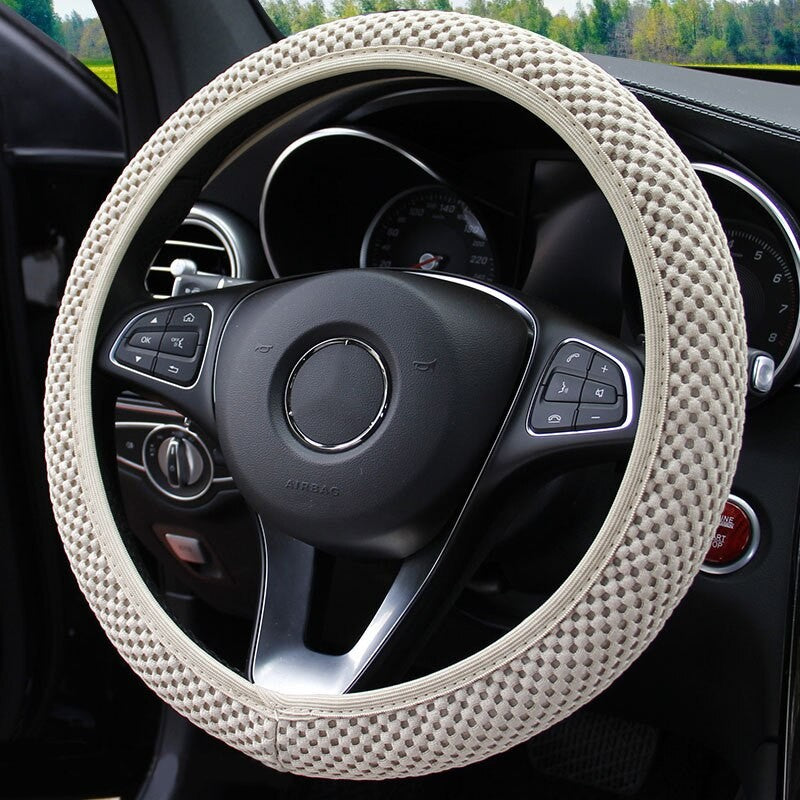 Universal Fashion Car Steering Wheel Cover Without Inner Ring Elastic Grip For Easy Installation And Removal Non Slip