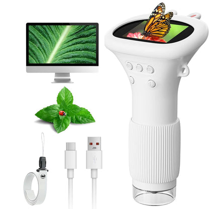 Microscópio para Crianças Microscópio Infantil com Tela de 2 Polegadas Zoom de 1000x Câmera Microscópio Portátil Mini Presentes de Natal Aniversário