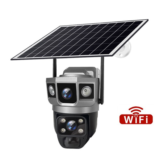 V380 Pro 12MP  Solar WIFI IP Camera CCTV Two Lens Three Screen Auto Tracking Outdoor 6K Security Surveillance PTZ Camera