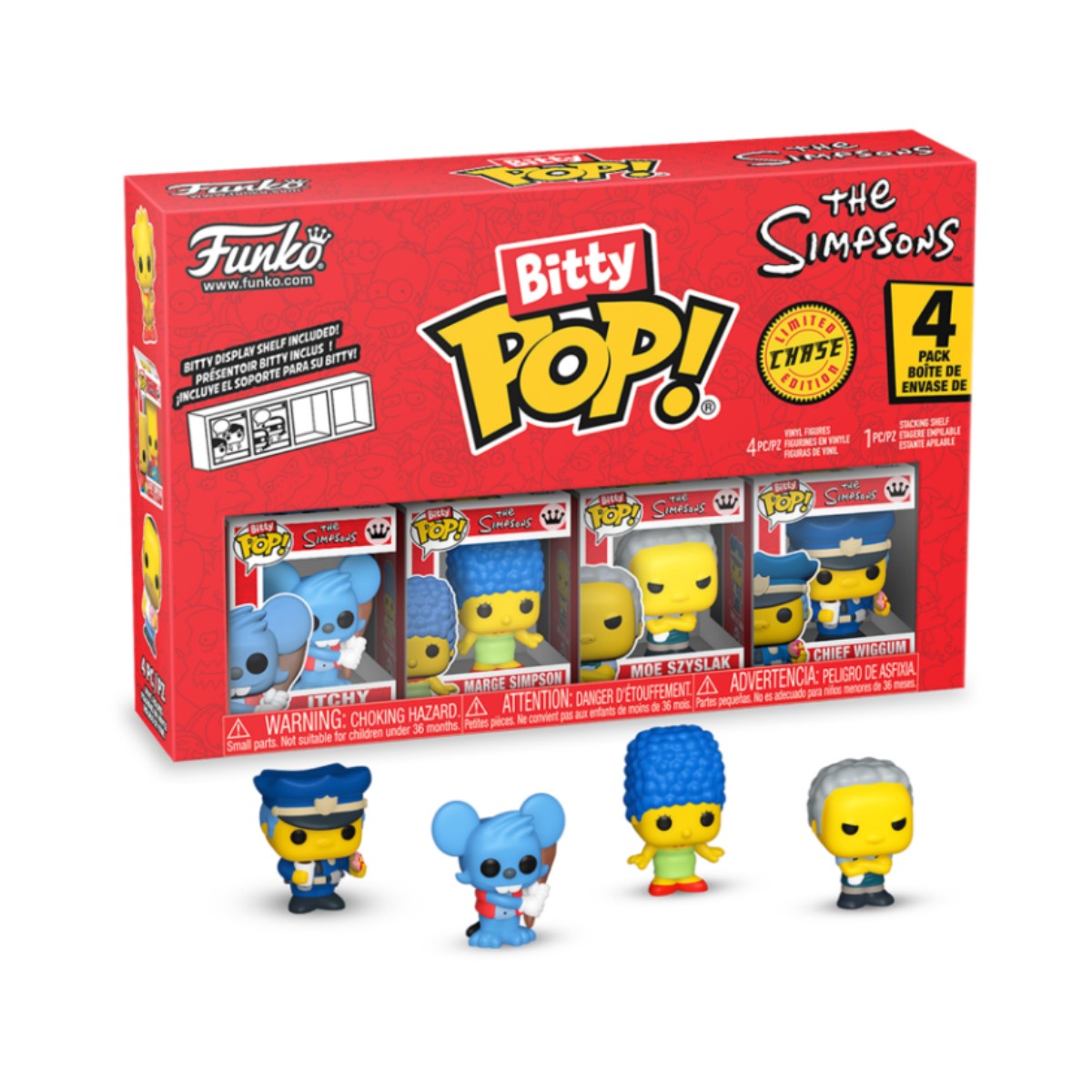 The Simpsons 4 Pacotes de Funko Bitty Pop Desenho Animado Bart Maggie Mini Bonecos Caixa Surpresa Colecionável Edição Limitada Brinquedos Presente Infantil