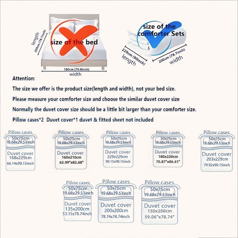 3pcs Printing Brushed Bedding Set, Duvet Cover Pillowcase Set, Skin Friendly Breathable Duvet Cover Pillowcases ?Without Sheet?