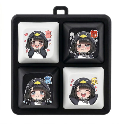 Funny Keychain Keyboard Keychain Press Button Keyring Make Sound Keyrings Goo Goo Gaga Hanging Pendant for Bag