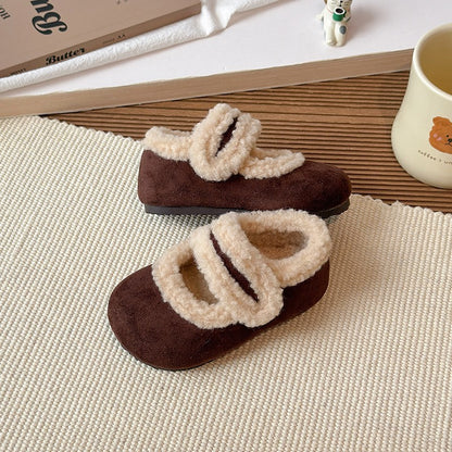 Children's Cotton Shoes 1-18 Years Old Beige Padded Thickened Boys Girls Walking Shoes Brown Soft Bottom Non-slip Kids Fur Shoes