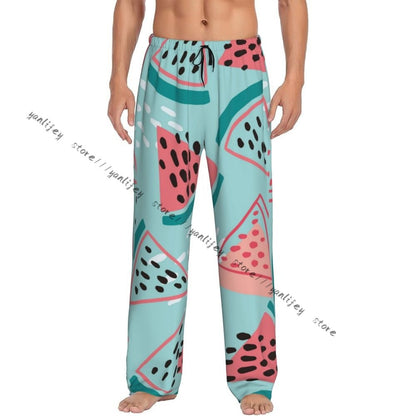Colorful Summer Watermelon Mens Pajamas Pyjamas Pants Lounge Pants Sleep Bottoms