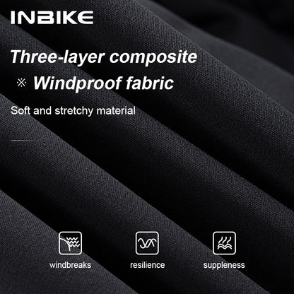 INBIKE Men's Winter Cycling Bike Jackets Windproof Softshell Thermal Bicycle Clothing for Men Warm Fleece Road Bike Windbreaker