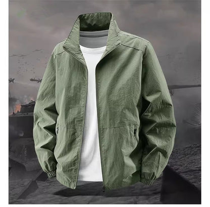 Spring and fall new men's thin jacket, outdoor sports loose Korean casual sports jacket coat.