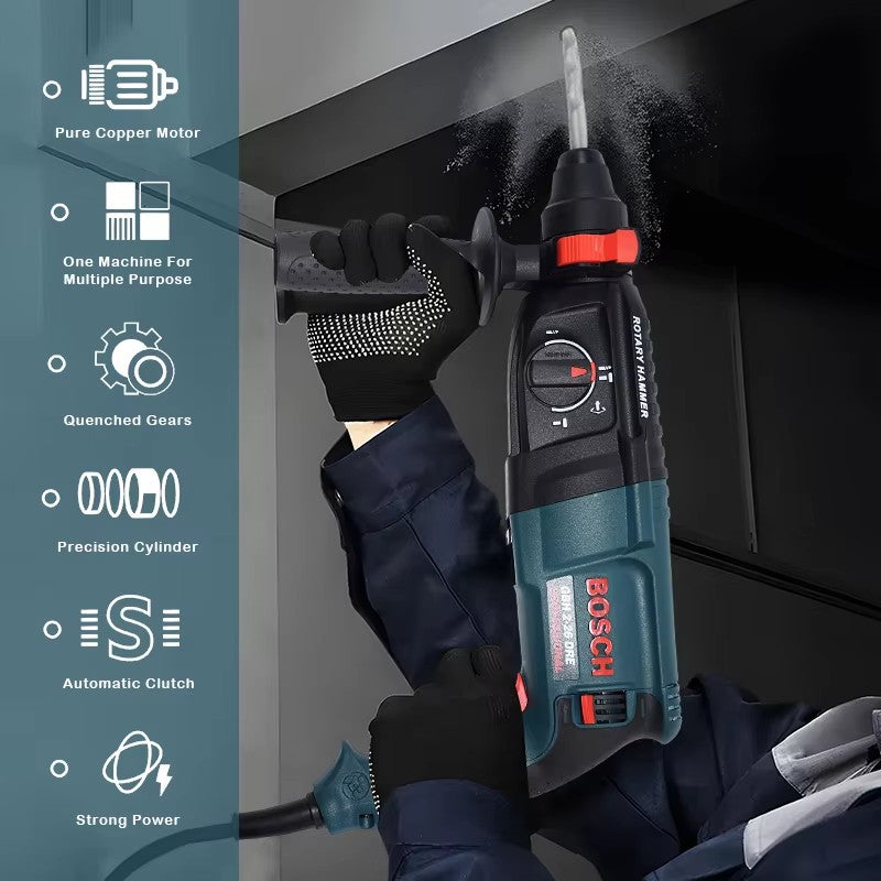 Bosch furadeira de impacto sem escovas martelo elétrico GBH2-28 Ferramenta multifuncional de alta potência de nível industrial