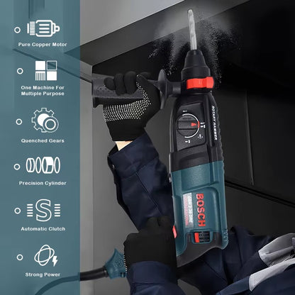 Bosch furadeira de impacto sem escovas martelo elétrico GBH2-28 Ferramenta multifuncional de alta potência de nível industrial