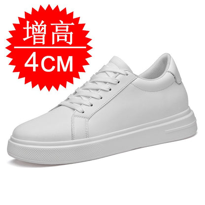 Heightening Casual Shoes Fashion PU Leather Elevator Shoes for Men 6cm 8cm 10cm Invisible Height Increase White Sneakers Cortex