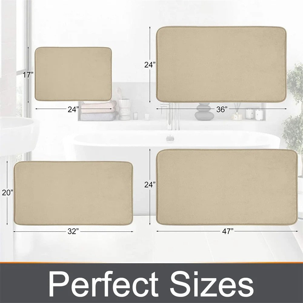 Homaxy Super Absorbent Bath Mat Memory Foam Carpet Non-Slip Toilet Bathroom Rug Soft Living Room Bedroom Shower Decor Foot Rug