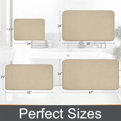 Homaxy Super Absorbent Bath Mat Memory Foam Carpet Non-Slip Toilet Bathroom Rug Soft Living Room Bedroom Shower Decor Foot Rug
