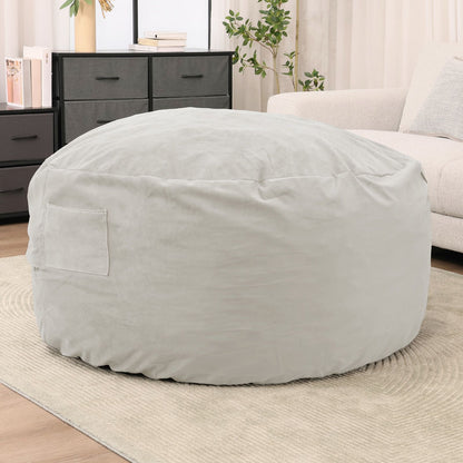 JHK Oversized 3/4FT Bean Bag Chair for Gaming Reading Lazy Sofa Foam Filled Couch with Removable Cover Living Room Furniture