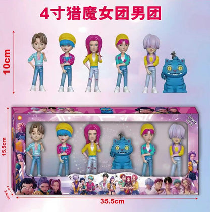 Demon Hunters Anime Kpop Boneco Modelo Brinquedo Desenhos Animados Periféricos de Jogos Decoração de Mesa Coleção Bonecos Modelo Brinquedo para Presente Infantil
