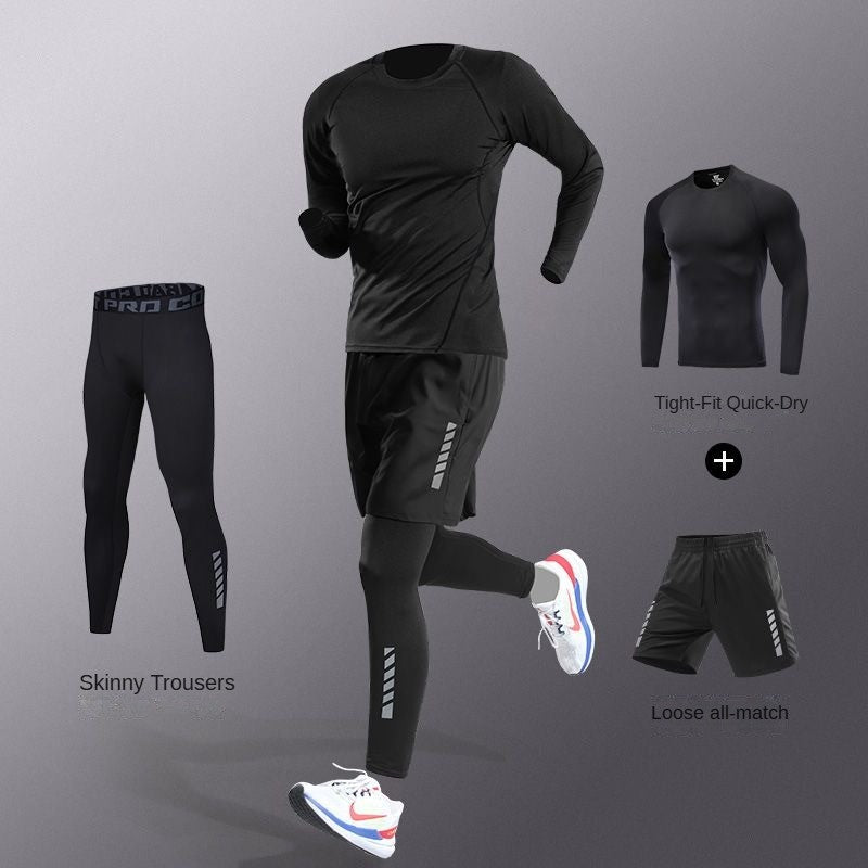 3-7Pcs Men's Ice Fiber Quick-Dry Running Fitness Full Set/Suit Tracksuit For Marathon, Training Cycling?Jogging,Gym? sweatpants