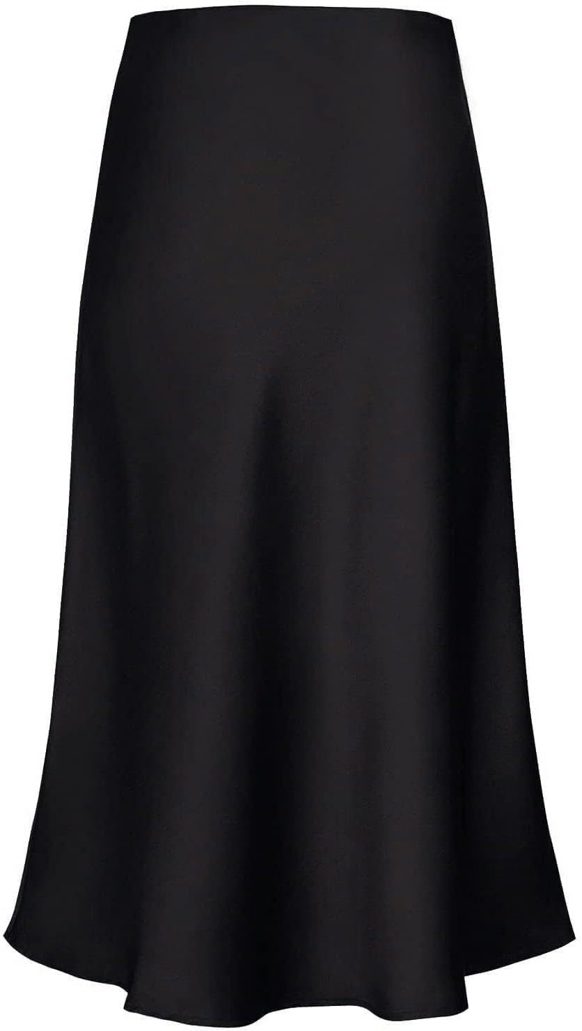 Women Summer Beige Long Skirts Trends 2025 High Waist Maxi Summer Skirt Rayon Silk Pencil Side Slit Satin Skirts For Women