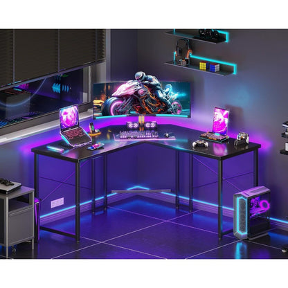 L-Shaped Gaming Desk: Corner Computer Desk for Home Office, Durable Small Space Workstation