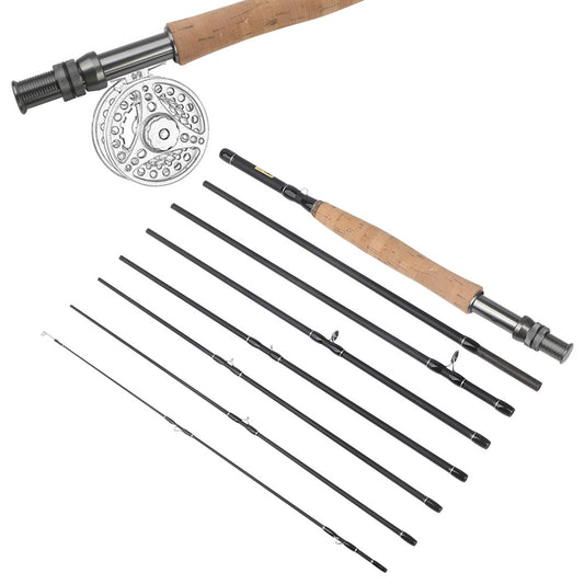 Vara de Pesca de Flycasting Multinó #5-6, 7-Seções/8-Seções Fibra de Carbono para Viagem