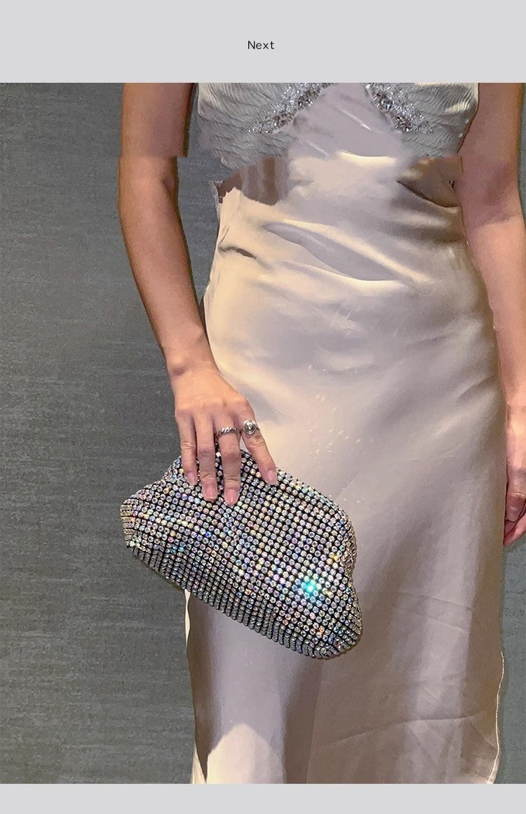Luxury Glitter Cloud Bag Women's Handbag Crystal Shiny Rhinestones Diamond Evening Bag Wedding Party Clutch Purse Shoulder Bags