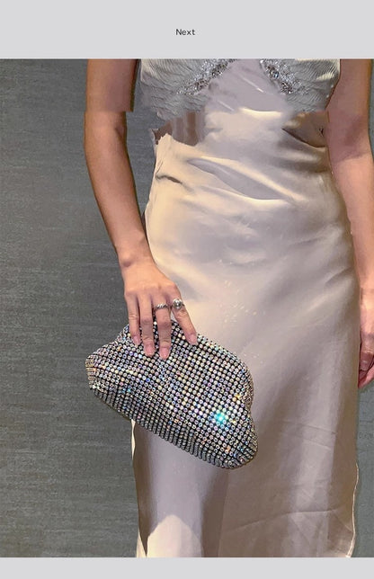 Luxury Glitter Cloud Bag Women's Handbag Crystal Shiny Rhinestones Diamond Evening Bag Wedding Party Clutch Purse Shoulder Bags