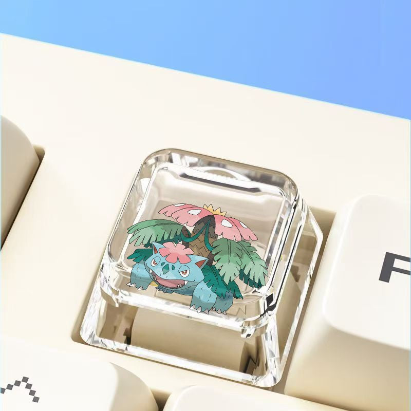 Pokemon Cross mechanical keyboard personalized anime keycap single Charmeleon Blastoise Eevee transparent cartoon keycap