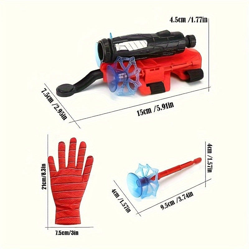 1pc Lançador de Teia de Aranha Brinquedo Infantil Luva de Tiro de Teia de Aranha Conjunto Brinquedos Criativos Adequado para Aniversário de Crianças Presentes de Natal