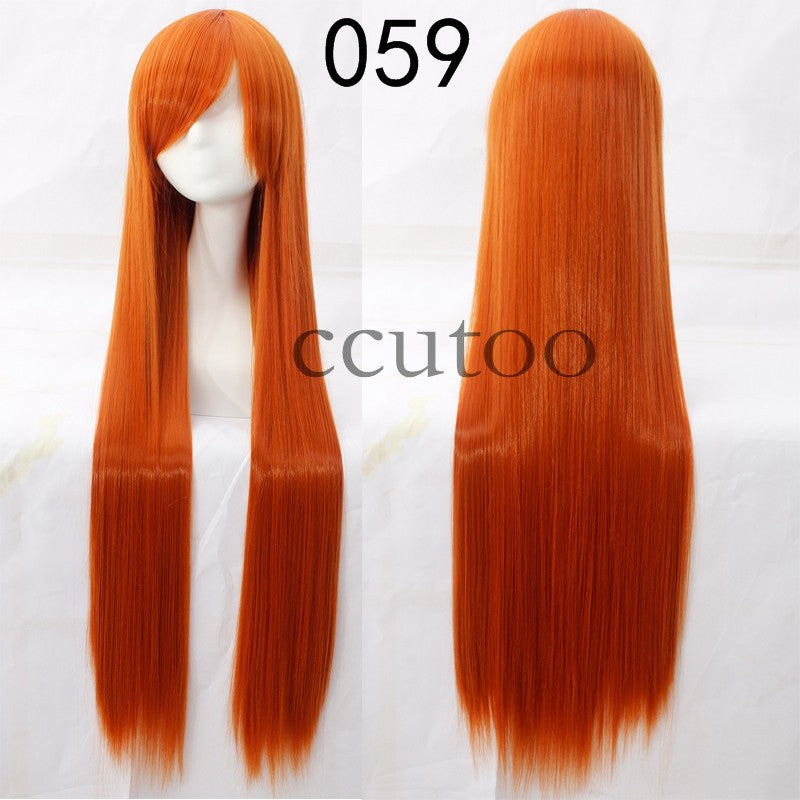 ccutoo 100cm Peruca de Cosplay Reta Sintética de Cabelo Longo de Alta Temperatura 82 Cores Disponíveis
