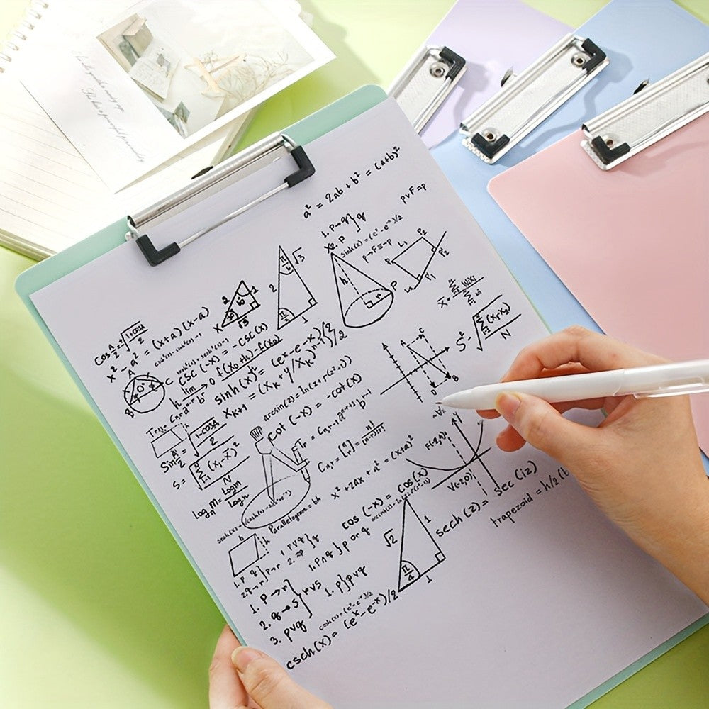 1pc A4 Plastic Color Folder with Clip - Durable Material, Multifunctional Writing Board for Exam Documents, Office Organization