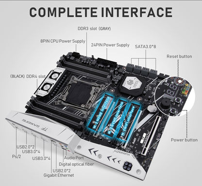 Placa-mãe HUANANZHI X99 TF LGA 2011-3 XEON X99 com suporte para Intel E5 2666 2678 2696 v3 v4 DDR3 DDR4 memória RECC NÃO-ECC NVME