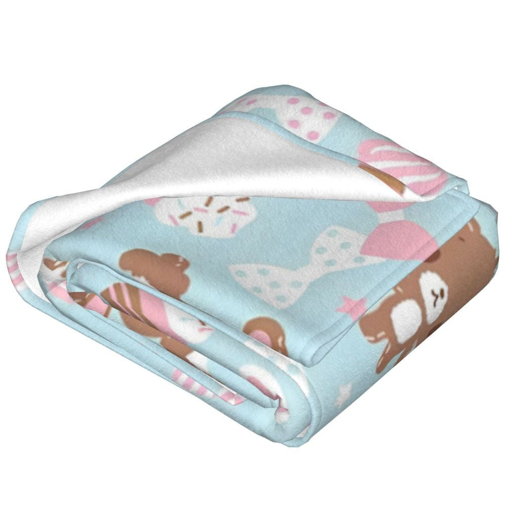 Sugarbunnies Sugar Rabbit Knitted Blanket Fleece Super Soft Throw Blankets for Outdoor Travel Bedroom Quilt