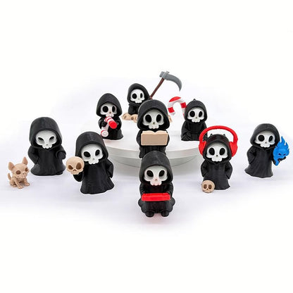Hot Gothic Grim Reaper Figurines, Cute Skeleton Desk Decor, Skeleton Statue, Spooky Small Halloween Ornament, Halloween Gift