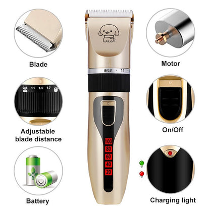 Máquina de Cortar Pelos Elétrica 1500 mAh Aparador de Pelos de Animais Tesoura de Tosa para Cães e Gatos Ferramenta de Tosar