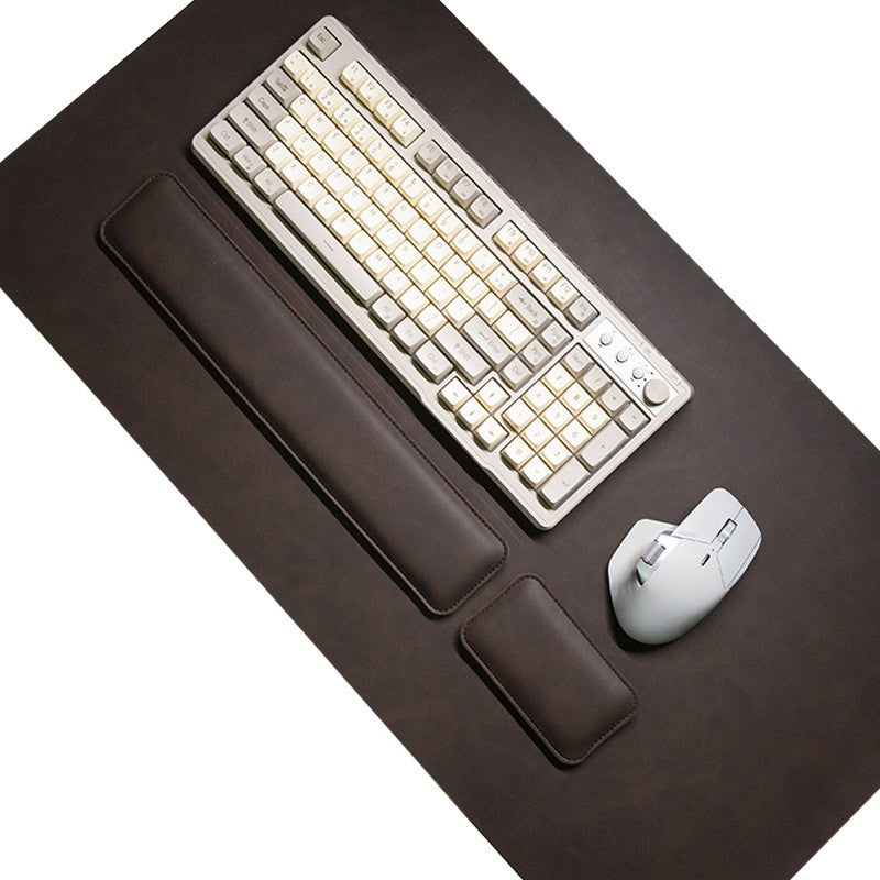 Mouse Pad de Mesa PU à Prova d'Água Grande Mousepad para Notebook Tapete de Mesa Antiderrapante Tapetes para Teclado Tapete de Mouse, protetor de pulso para mouse três peças
