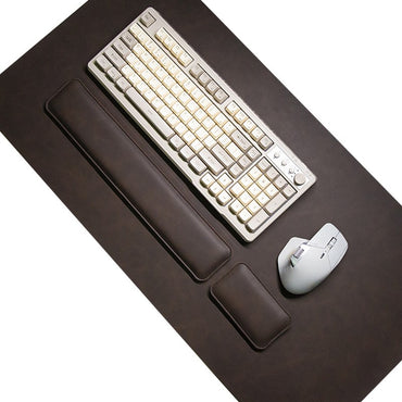 Mouse Pad de Mesa PU à Prova d'Água Grande Mousepad para Notebook Tapete de Mesa Antiderrapante Tapetes para Teclado Tapete de Mouse, protetor de pulso para mouse três peças