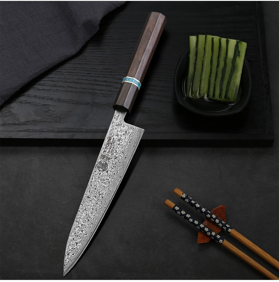 F.YOUNG 8.2-inch Handmade Chef Knife Damascus Steel Sharp Meat Vegetable Cleaver Gyuto Knife Japanese Hand Forged Kitchen Knives