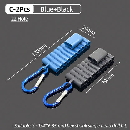 Suporte de Bits de Chave de Fenda Hexagonal de 1/4" Portátil Estojo Organizador com 10/22 Furos para Armazenamento de Bits de Broca para Cabeças de Chave de Fenda Ferramentas de Estojo