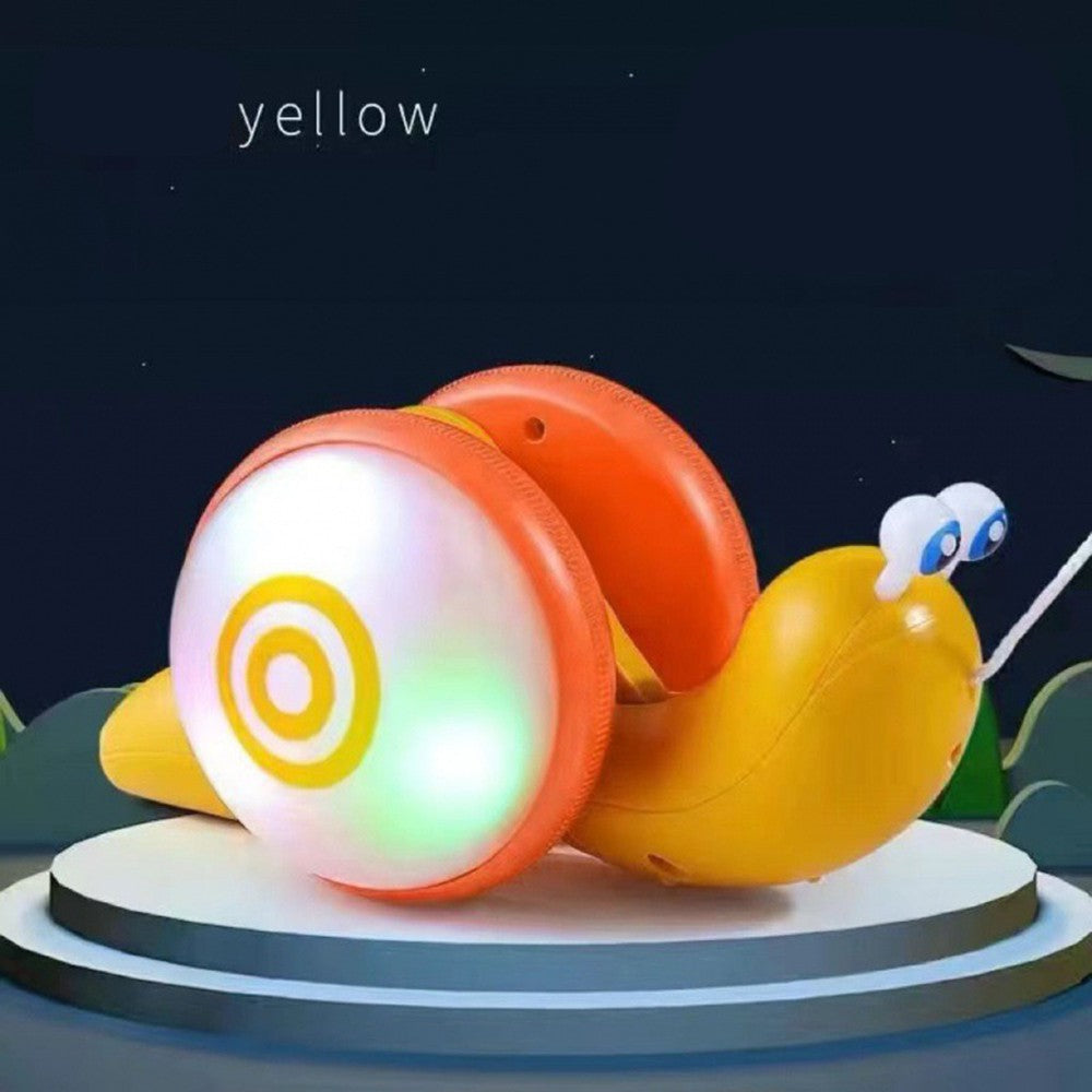 Children's Pull-Along Snail Toy, Baby Learning to Walk and Crawl Toy, Pull String Leash with Lights and Music