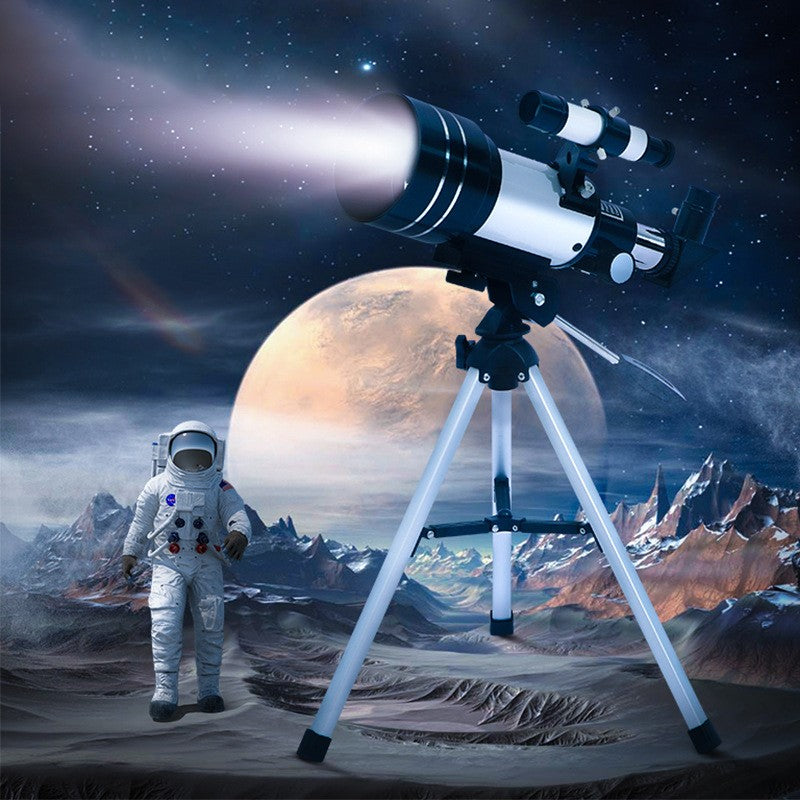 Telescópio 70mm Abertura 300mm para Iniciantes em Astronomia - Telescópio FM70300 com Tripé e Acessórios, para Observação da Lua e Estrelas