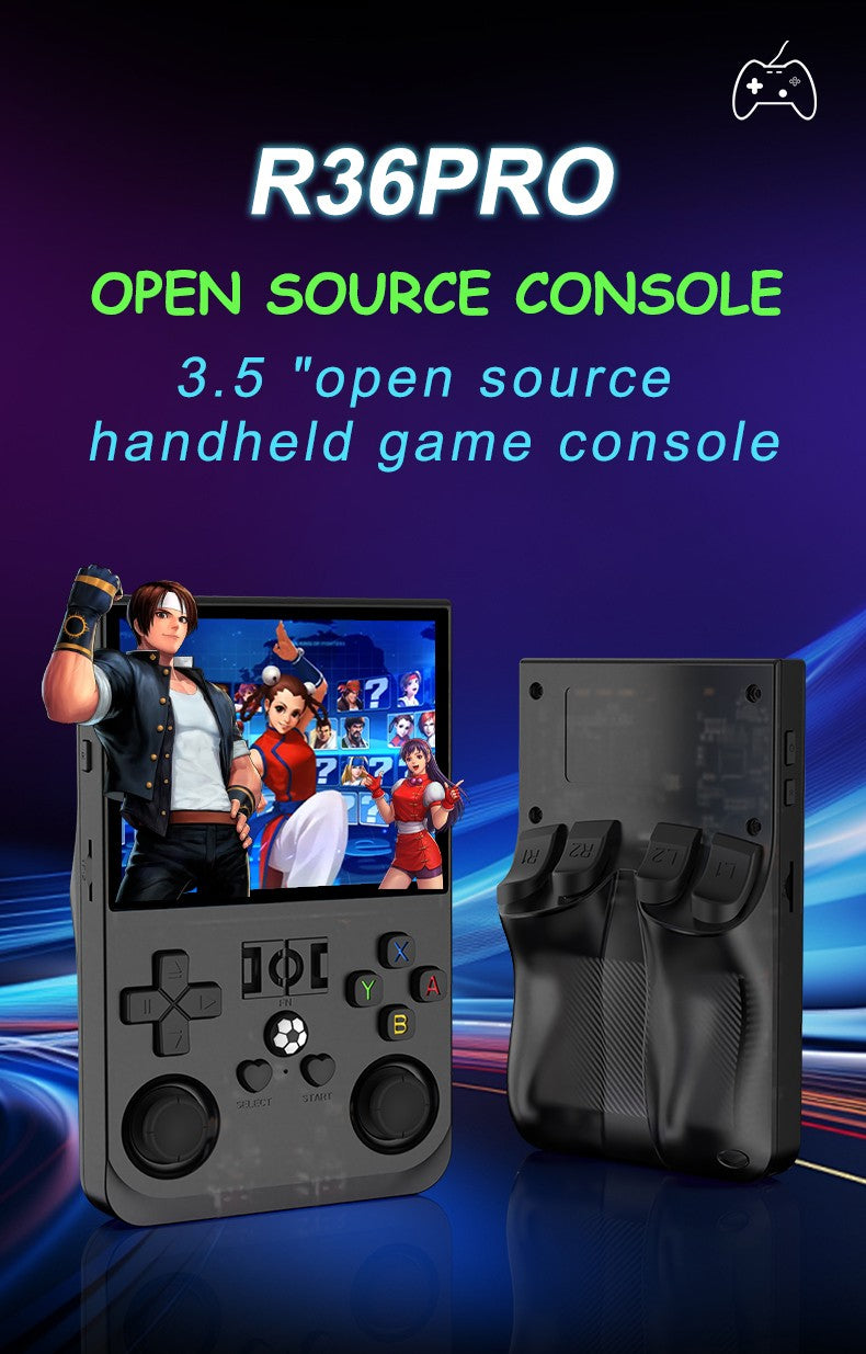 Open Source R36PRO 30000+Games Retro Handheld Video Game Console 3.5 Inch IPS Screen RK3326 Chip Portable Pocket Video Player