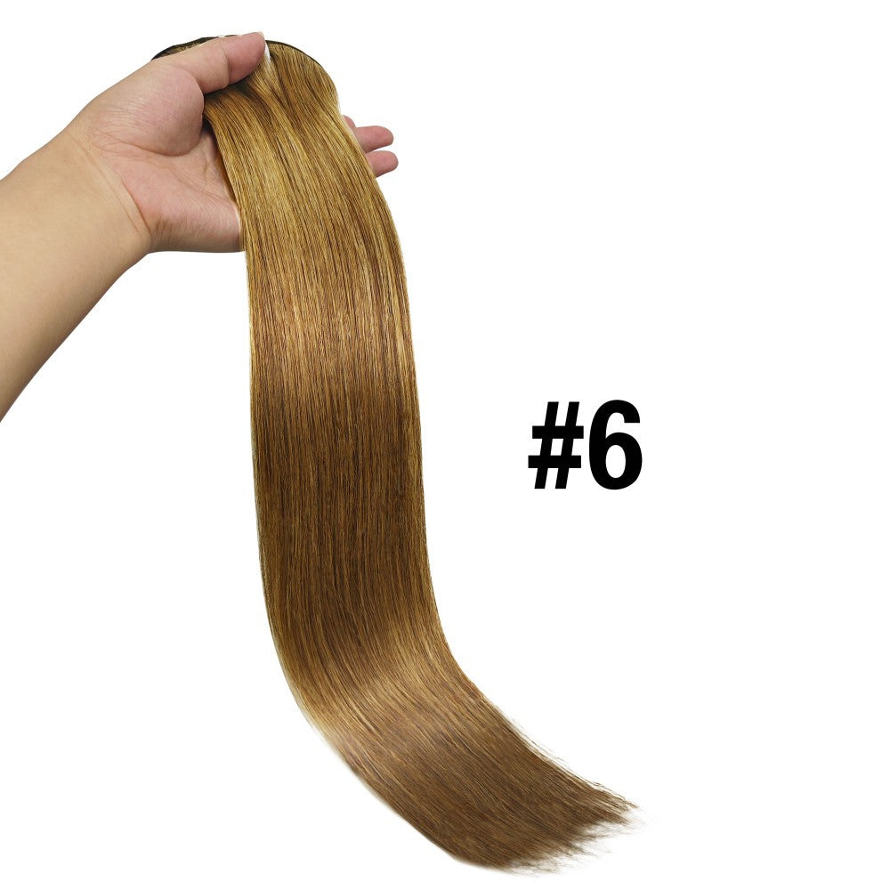 Extensões de Cabelo Tic Tac Cabelo Humano Real cor #4 Castanho Chocolate Extensões de Cabelo Tic Tac 8 peças Cor Preto Natural 26 Polegadas