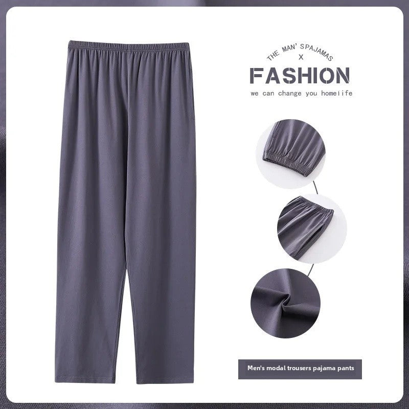 New Hot Sale Of The Season Modal Loose Fit Men's Sleepwear Thin Home Pants Single Piece Summer Long Thin Home Pants Comfortable