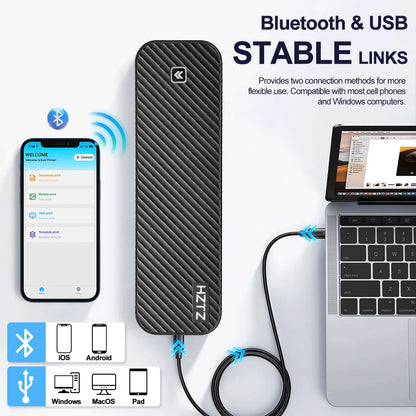 Impressora Térmica Portátil Sem Tinta A4 Bluetooth PDF Excel Word para Impressão de Documentos com Rolo de Papel para Trabalho de Escritório Casa Escola