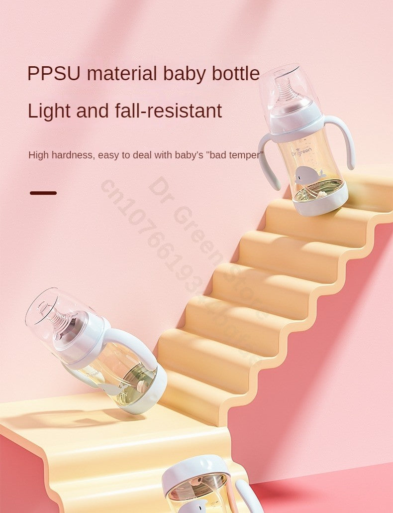 Dr.Green Wide Mouth Newborn baby bottles PPSU Washable Bottles Forward and reverse bi-directional scale inverted milk brewing