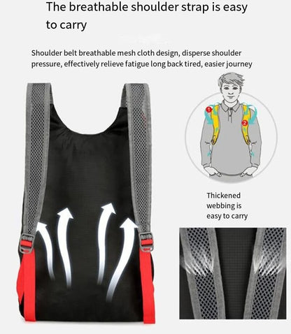 Mochila Dobrável Multifuncional para Exteriores em Nylon Impermeável de Alta Densidade Leve Bolsa Esportiva para Acampamento Caminhada Viagem