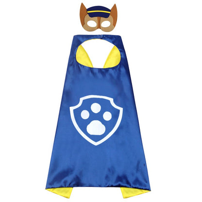 Anime Dog Patrol Kids Cosplay Costume Cape with Eye Mask Halloween Marshall Chase Skye Zuma Rubble Rocky Children's Dress-Up
